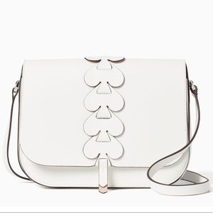 Kate Spade White Nadine Woven Spade Crossbody
